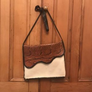 Vintage Leather & Crocodile Shoulder/Crossbody